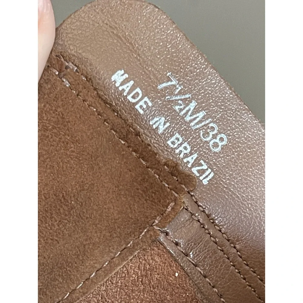 Vince Camuto Brown Suede Pointed Toe Kitten Heel Ankle Booties Fold Over Cuff